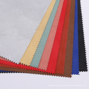 Textiles en tricot ordinaires personnalisés 100% polyester ses matériaux sombres couvrent le cuir en cuir en revêtement PU Tissu de l&#39;eau pour robe